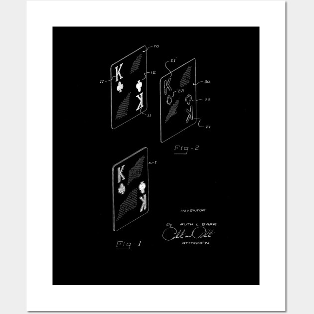 Playing Card Vintage Patent Drawing Wall Art by TheYoungDesigns